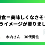 健康食＝美味しくなさそう…というイメージが覆りました！【30代男性】